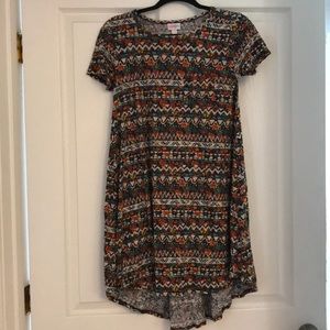 Lularoe carly fun stripes floral pattern zig zag